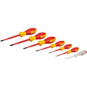 Set 7 surubelnite izolate VDE 1000V BOSCH Professional, profil SL 2.5, 3.5, 5.5, 6.5, PH1, PH2, tester tensiune SL3