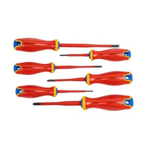 Set de surubelnite izolate la 1000 V, drepte 1x5, 5x125mm, 0, 8x4x100mm, 0, 4x2, 5x75mm cruce PH2X100, PH1X80, PH0X60 Tracon Electric