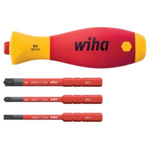 Set maner SoftFinish cu trei biti, izolati 1000 V, WIHA, 4 piese