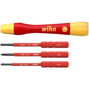 Set PicoFinish maner cu trei biti, izolati 1000 V, WIHA, 4 piese