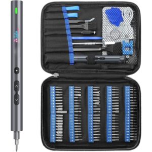 Set Surubelnita Electrica 120 in 1, SofiaCONCEPT®, Acumulator 330 Mah - 100 biti Plati si de Precizie, Aluminium, Magnetica, 3 Lumini Led, Usb, 200 Rt/min