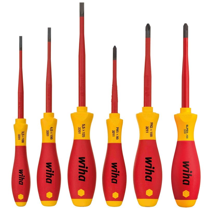 Set surubelnite cu cap subtire, izolate 1000V, WIHA, drepte, PH, SL/PZ2, 6 piese