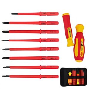 Set surubelnite izolate Autocise, 8 biti TORX, cap magnetic, rosu